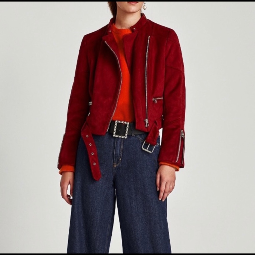 Zara suede biker jacket